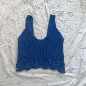 Blue Knit Tank Top